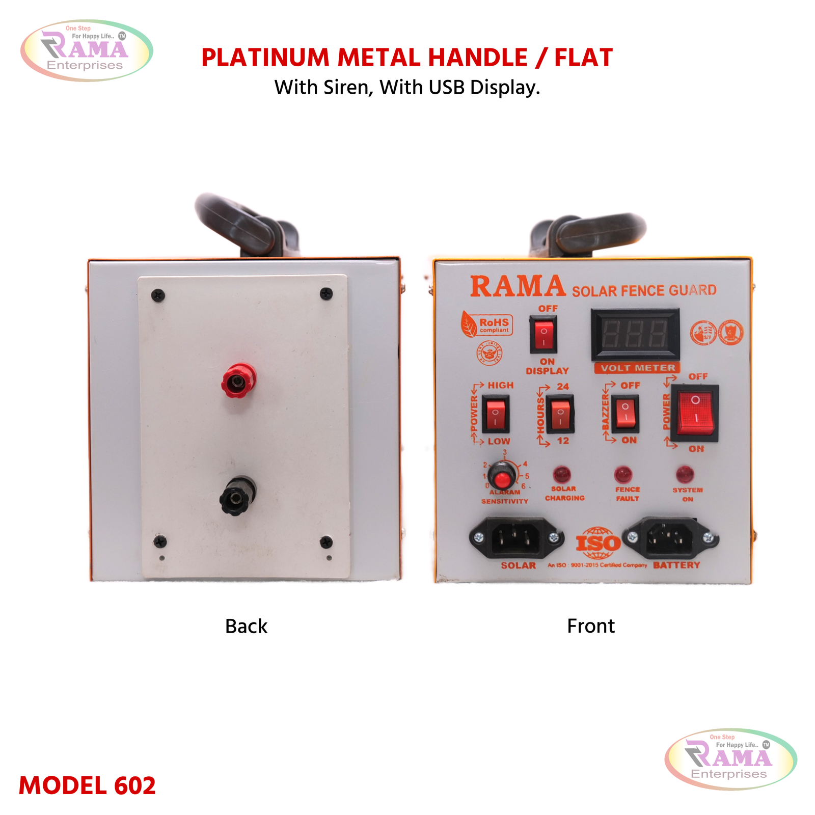Platinum Metal Handle Flat Model 602 - 2