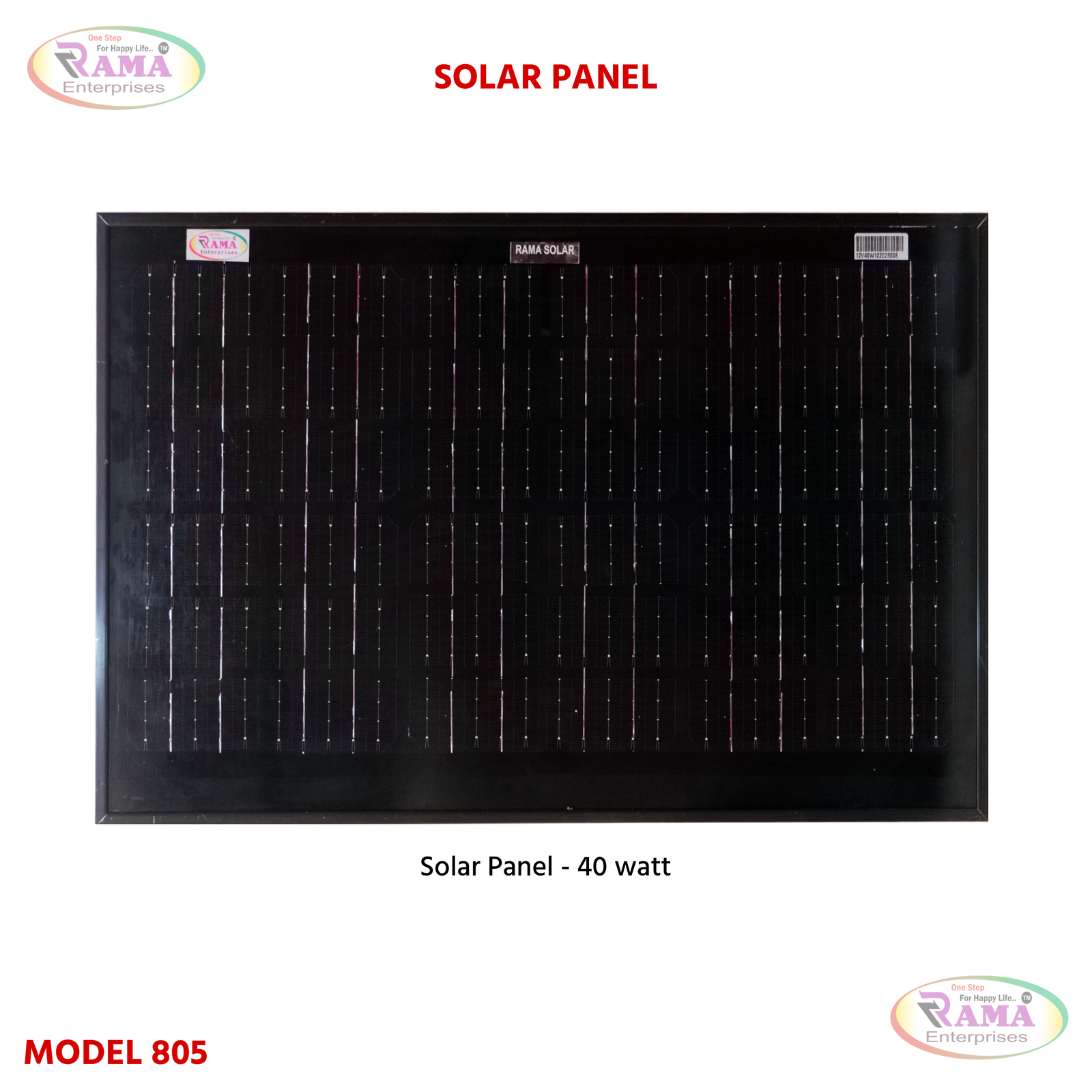 Solar Panel 40W Black